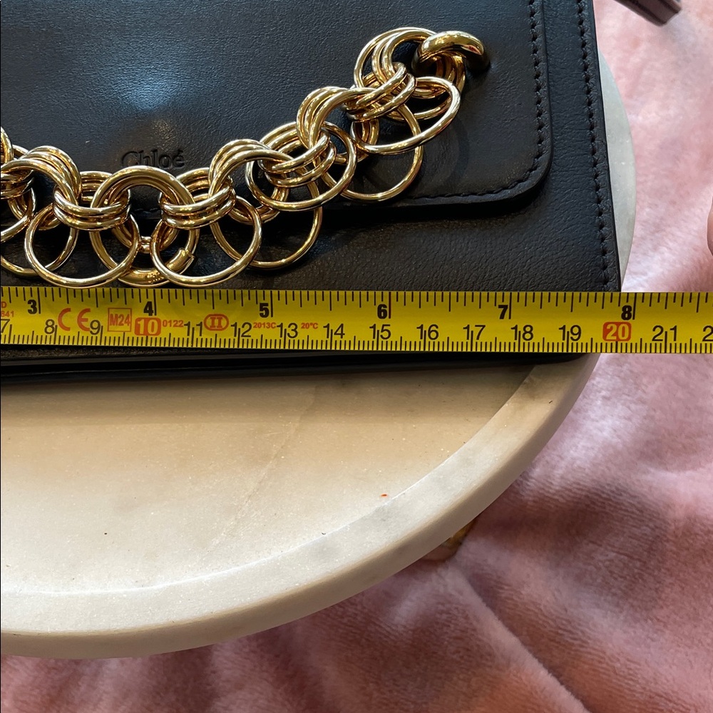 Chloe Black Crossbody Bag with Gold Chain Accent - Picture 9 of 15
